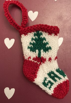 Personalised Christmas stocking tree decoration