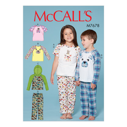 McCall's Children's/Boys'/Girls' Animal Themed Tops and Pants M7678 - Paper Pattern Size 2-3-4-5 6-