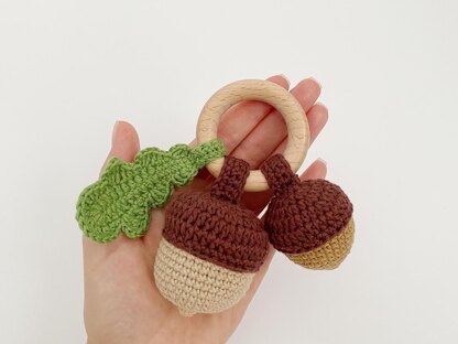 Acorn amigurumi pattern Crochet baby rattle pattern