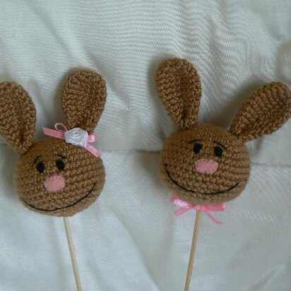 Bunny head - decoration on a stick