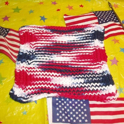Dishcloth Calendar - June (flag) - knitting pattern