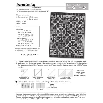Moda Fabrics Charm Sunday Quilt - Downloadable PDF