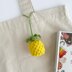 Pineapple crochet keychain pattern Amigurumi toy Bag charm Car mirror hanging decor
