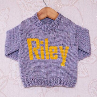 Intarsia - Riley Moniker Chart - Childrens Sweater