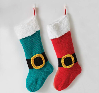 Santa/Elf Stockings in Caron Simply Soft - Downloadable PDF