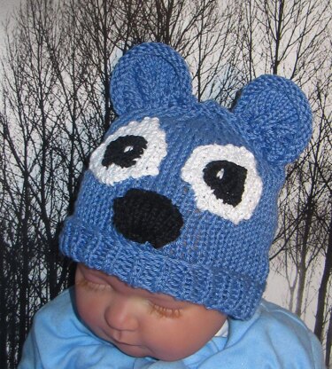 BABY BLUE BEAR BEANIE ANIMAL HAT