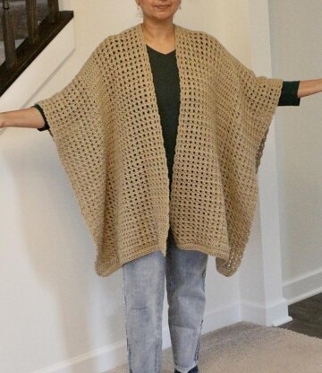 Simple&Easy Crochet Ruana Pattern