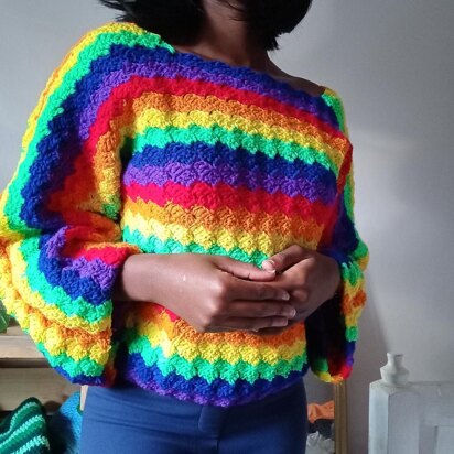Lili Rainbow Crochet Sweater