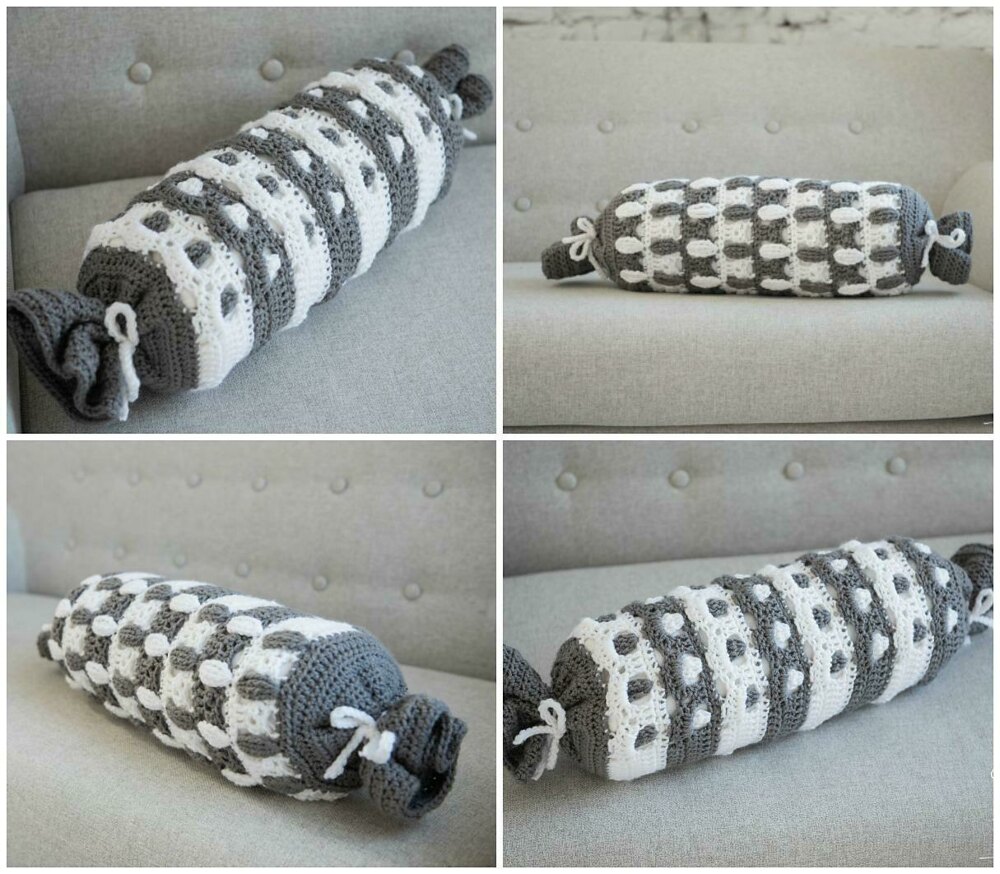 Crochet bolster outlet pillow