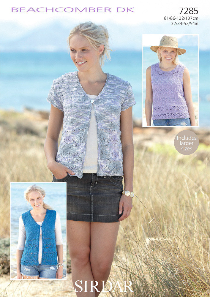 Waistcoats and Top in Sirdar Beachcomber Dk 7285 Downloadable