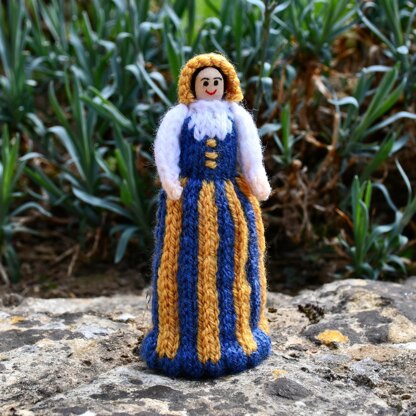 Finland National Costume Peg Doll Knitting Pattern
