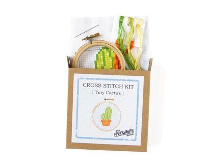 The Stranded Stitch Tiny Cactus Cross Stitch Kit - 3 inches