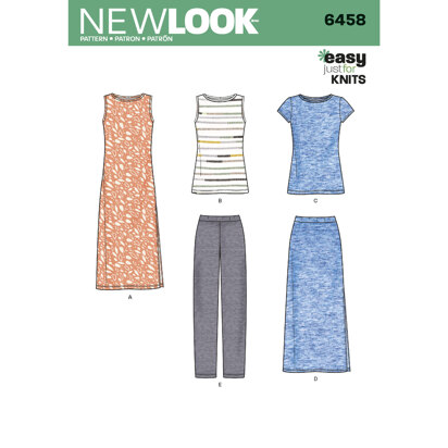 New Look Misses' Easy Knit Separates 6458 - Paper Pattern, Size A (10-12-14-16-18-20-22)