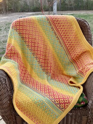 Modified baby blanket from pattern