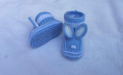 Blue  Bunny Baby Booties