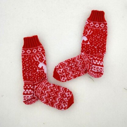 Cheerful deer socks