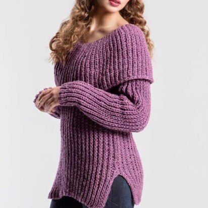 Andromeda Cowl Neck Sweater in Premier Yarns Bamboo Chunky - Downloadable PDF
