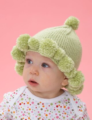 Pompom Baby Hat in Bernat Softee Baby Solids