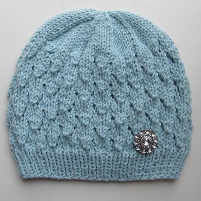 Blue Lacy Seamless Hat for a Lady