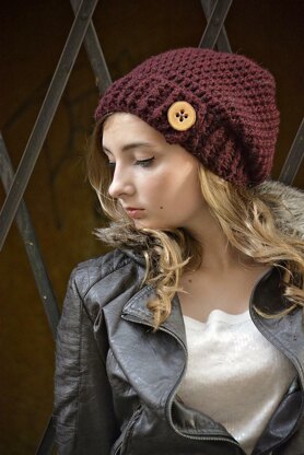 Button Tab Slouchy Hat / Pattern 020