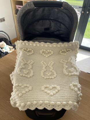 Bunny Love car seat blanket