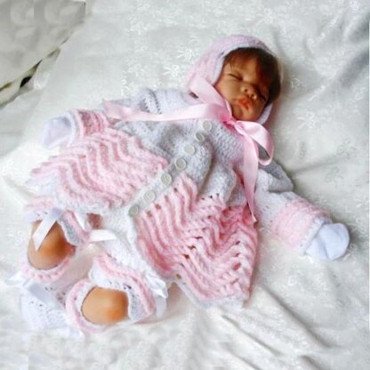 Crochet Pattern Baby Jacket, Hat & Booties  #93