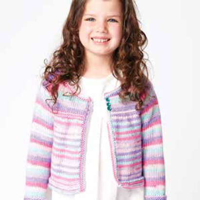 Fun and Flouncy Knit Cardigan in Caron Simply Soft Stripes - Downloadable PDF