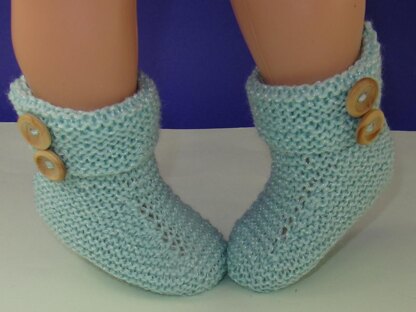 Easy Baby 2 Button Garter Stitch Booties