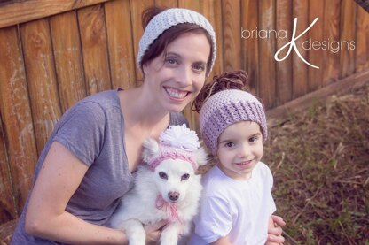 Messy Bun Pony Tail Hat + Puppy