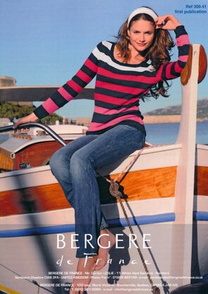 Striped Jumper in Bergere de France Coton Fifty - 30041
