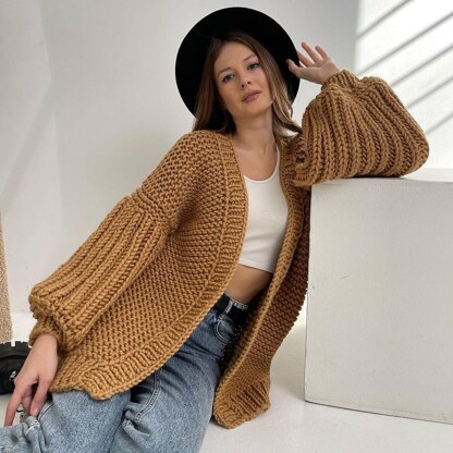 Womens long chunky knit on sale cardigan