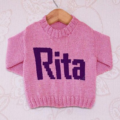 Intarsia - Rita Moniker Chart - Childrens Sweater