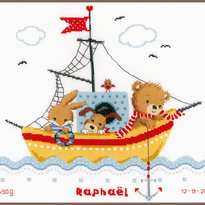 Vervaco Counted Cross Stitch Kit Boat Sailing Cross Stitch Kit - 36cm x 33cm (14.4in x 13.2in)