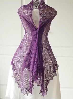 Rectangle lace shawl "Muscari"