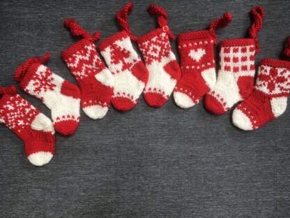 Mini Christmas stocking ornament Knitting pattern by Julie Williams ...