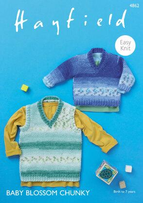 Sweater & Tank in Hayfield Baby Blossom Chunky - 4862 - Downloadable PDF