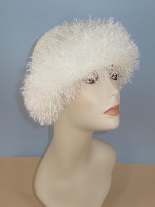 Faux Fur Trim Garter Stitch Beanie Hat