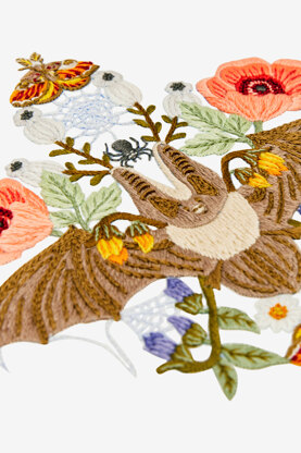 DMC Floral Bat Embroidery Pattern - PAT1765 - Downloadable PDF