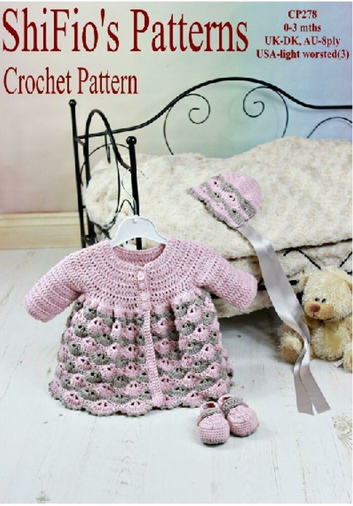 Crochet matinee jacket on sale patterns for baby