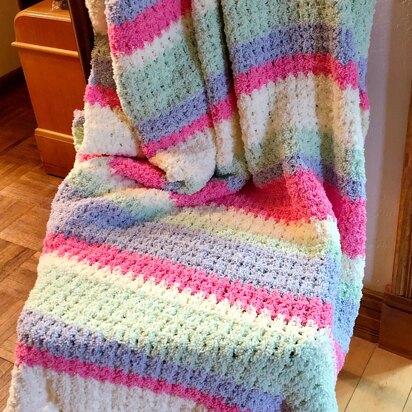 Crochet Cotton Candy Fluffy Blanket