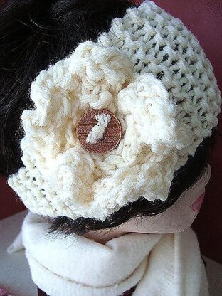 336, KNITTED HEADBAND AND KNITTED FLOWER