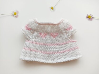 Hearts sweater for doll