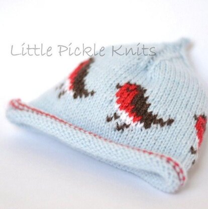 Baby Christmas Beanie ' Little Robins '