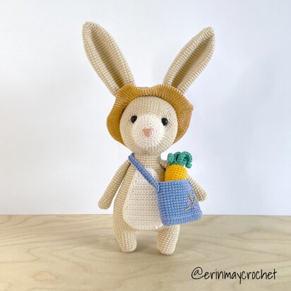 Hazel the Bunny Amigurumi Crochet Pattern by erinmaycrochet