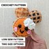 Crochet pumpkin pie pattern | Low sew crochet pie pattern with 2 sizes & decorating options | Amigurumi crochet pumpkin pie pattern