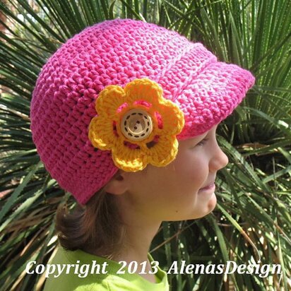 Visor Beanie Hat with Detachable Flower