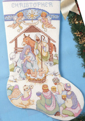 Nativity with Angels Stocking - PDF