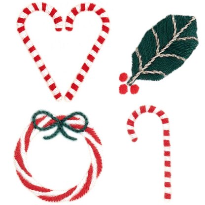 Rico Stick and Stitch Candy Canes Embroidery Kit