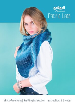 Pacific Lace Triangular Shawl with Lace Pattern in Gründl - Downloadable PDF