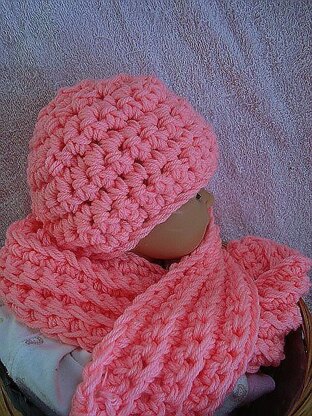 Crochet Hat and Scarf Set | Crochet Pattern SPP 97